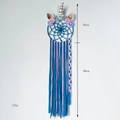 Blue and pink unicorn dream catcher with colorful felt flowers and fabric tassels - MS9036C Colorful Without Light