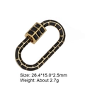 Oval gold and black screw clasp jewelry connector with dimensions 26.4x15x2.5mm - Style 81 (Gold Black Geometric Clasp 26.4x15mm)