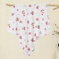 Soft cotton baby swaddle blanket with cute red rocking horse and heart pattern print - Sweet Dream Pony