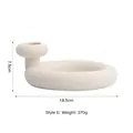 Modern minimalist beige ceramic ring candle holder ornament matte finish style E - Candlestick - Style E / 18.5x7.5cm