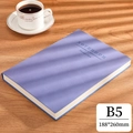 Purple B5 textured notebook with Manage Time cover on wooden desk with shadows - Ruled / B5-Sky Blue