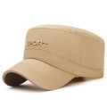 Khaki cotton cadet cap with SPORT embroidery and stitched brim for outdoor sports - Adjustable / Beige