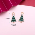 Christmas tree alloy pendants with green enamel and rhinestone, size 21mm by 11mm - 27# Christmas Tree