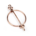 Vintage Viking penannular brooch in rose gold finish with circular metal pin buckle - D-492 Antique Red Copper