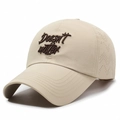 Beige quick-dry baseball cap with 'Doesn't matter' embroidery and laser-cut vents - Khaki