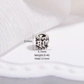 Charm Mantra in Argento Sterling S925 per Bracciali DIY con Foro da 3,1 mm - Tipo D: Motivo Mantra (5.1x5.7mm)