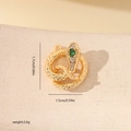 Detail of gold snake charm with green zircon showing dimensions 1.7cm by 1.5cm - Pave Rhinestone Snake Style (MYYX00694) / Gold-Green Zirconia