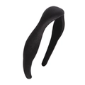 Classic solid black padded headband with satin finish for women stylish hair accessory - Satin Black