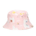 Pink toddler bucket hat featuring cute cartoon llama and cactus patterns for sun protection - Pink Llama Cactus Pattern (11#)