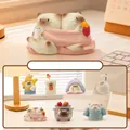 Cute resin cat figurine set from the Meow Hug blind box collection for office desk decor - -18 Cat Pai A Warm Box 6 / Full Box Set