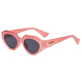 Occhiali da sole cat eye alla moda con montatura rosa trasparente e lenti grigie - Montatura Rosa Lente Grigia