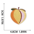 Detailed peach embroidery patch with dimensions 5x4.8cm for clothing decoration - Pink Peach (W25SG-07-22)