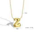 Detail view of 3D gold bubble letter Z pendant with dimension and weight specifications - Letter Z
