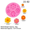Moule en silicone rose pour marguerites en chocolat et fondant en différentes tailles - 5# Rose