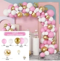 122pcs balloon arch kit with pink white and gold latex balloons for birthday party setup - Pink White Gold Sequins Party Style (Set 029)