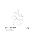 Transparent flower charm for jewelry making in stainless steel style, size 15.5x19.5mm - Flower-Steel Color