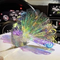 3D holographic peacock greeting card with intricate laser-cut iridescent feathers - Glittering Peacock