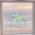 Pinza para el pelo con forma de estrella de mar verde menta y textura de mármol fino - Pinza de pico de pato de estrella de mar verde (6.5*5.5cm)