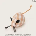 Plaid plush mouse toy for cats with black felt ears and rope tail, 14cm length - Khaki Plaid Catnip Mouse