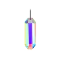 Rainbow AB crystal prism pendant in long faceted cut with black cord for suncatchers - 45g/7.6cm