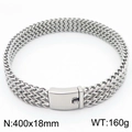 Collana a catena a maglie in acciaio inossidabile placcato sottovuoto da 18mm - 18mm di Larghezza - Argento (KN286239-KJX)