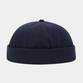 Classic navy blue docker cap in breathable quick-dry fabric for a stylish street look - Adjustable / Navy Blue