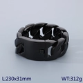 Black punk Cuban link bracelet 31mm width in stainless steel showing size and weight specs - Black Bracelet (23cm)