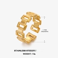 Anillo dorado de acero inoxidable con diseño entrelazado ajustable y peso de 1,9g - Abierto Ajustable / Dorado