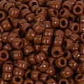 Polished coffee brown pony beads for DIY jewelry making and craft projects - Brown