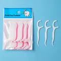 Pack of 20 high-tension dental floss picks in white and pink portable bags - 20 Pcs/Bag / Mixed White/Pink