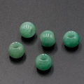 Five 10mm green translucent crystal agate beads with natural stone texture for DIY jewelry - 1 Piece / Green Aventurine