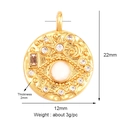 Vergoldeter Kupferanhänger mit himmlischen Sternmond-Motiven und klarem Zirkon - Tarot Astrologisch Gold L296842