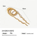 Minimalist gold 18K plated stainless steel hair pin with heart-shaped clip design - Paperclip Style