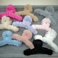 11cm large plush shark hair clips in multiple pastel colors arranged on soft fabric - Mixed Colors