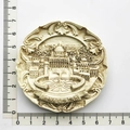 Dettaglio del magnete da frigo in resina Roma San Pietro da 6,5 cm su sfondo bianco - Vaticano Cerchio