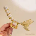Pince à cheveux queue de sirène dorée avec perles, accessoire en métal de 11cm de long - 13# Perle Queue de Poisson