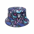 Summer bucket hat with ocean world whale and sea life print for outdoor activities - Dark Blue Underwater World Style (Q)