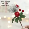 Christmas pine branch with red berries and snow detail measuring 17cm by 9cm - (203768) Pine Branch