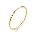 Minimalist 1mm gold titanium steel ring with a polished plain band for women and men - Rounded Style / Gold / US 8