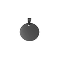Customizable circular black titanium steel dog tag pendant with a polished finish - 35*1.8mm / Black Round (Inner Hole)