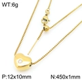 Élégant collier cœur plaqué or 18 carats avec oxyde de zirconium et chaîne maille box - Collier Or Zircon (KN290518-Z)