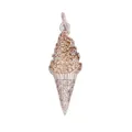 Pendentif cornet de glace avec micro-pavage de pierres brunes et blanches fini argent - Glace / Or blanc