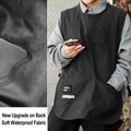 Waterproof nylon bib apron in solid black with large pockets and vest-style design - Upgraded Waterproof/Black (150-180cm)