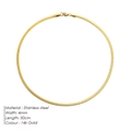 Minimalist 14k gold plated 4mm stainless steel snake bone chain necklace for women - 4mm Gold 50cm (YX33108)