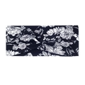 Elastisches Yoga-Stirnband in Schwarz mit weißem Rosenprint und Knotendesign - Schwarz Floral