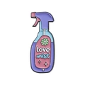 Broche de esmalte pastel con forma de frasco, texto love mist y detalles brillantes - Niebla de Amor-QHXZ2340