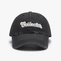 Casquette de baseball noire délavée en coton avec broderie Collector et style rétro - Noir