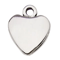 Antik-Silber Herzanhänger mit glatter Oberfläche und Öse für DIY-Schmuckherstellung - Glattes Herz 9x10mm