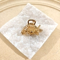 Golden starfish seashell hair claw clip crafted from polished alloy for summer beach styling - Starfish Shell Claw