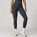 Mallas de yoga de talle alto gris oscuro con control de abdomen y efecto push-up - S / Gris Azul Profundo